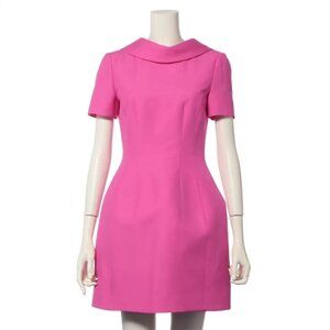 Valentino Wool Silk Mini Dress Pink